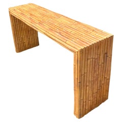 Late 20th Century Vintage Coastal Bamboo Console Table