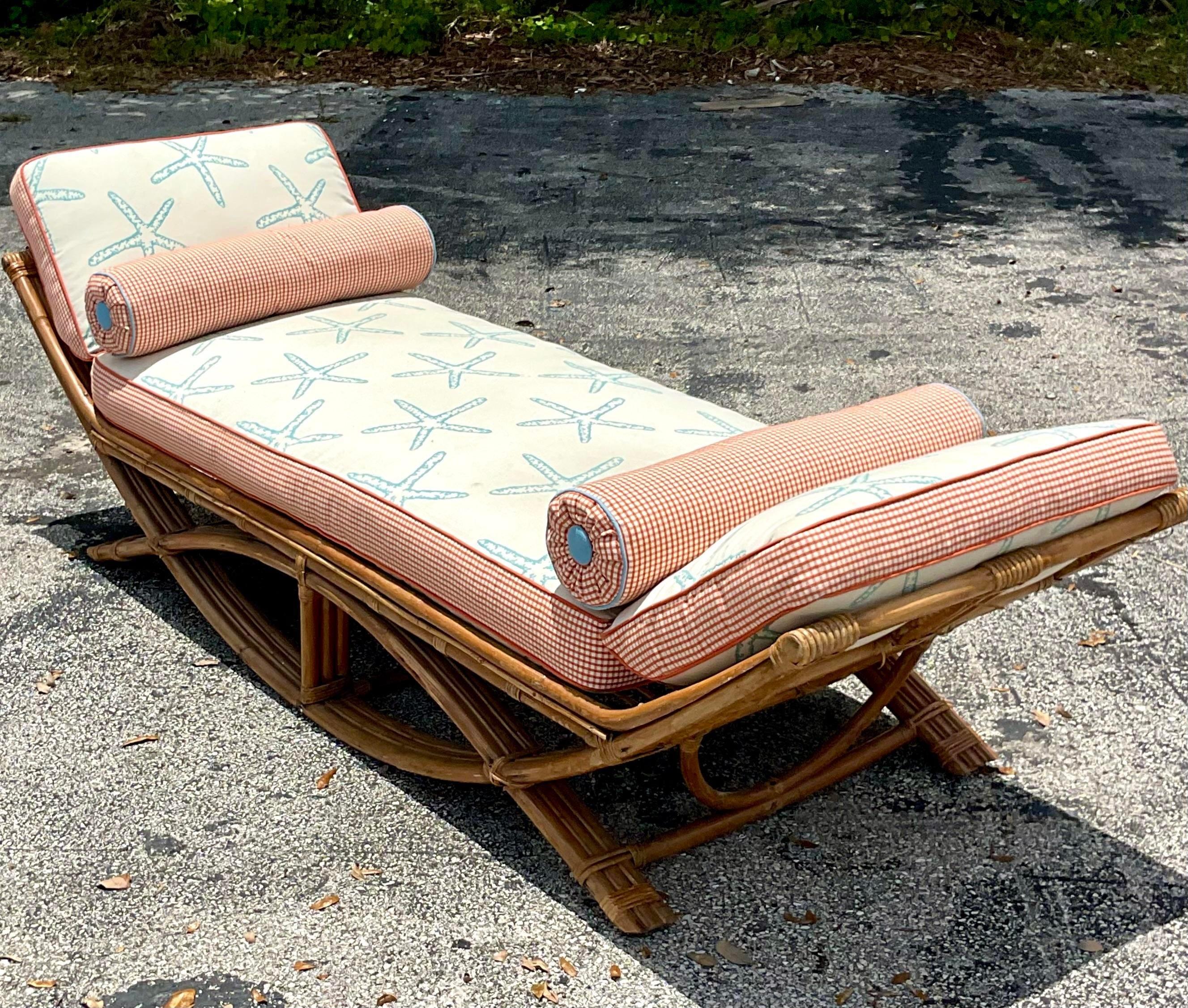 Late 20th Century Vintage Coastal Bent Bamboo Day Bed 1