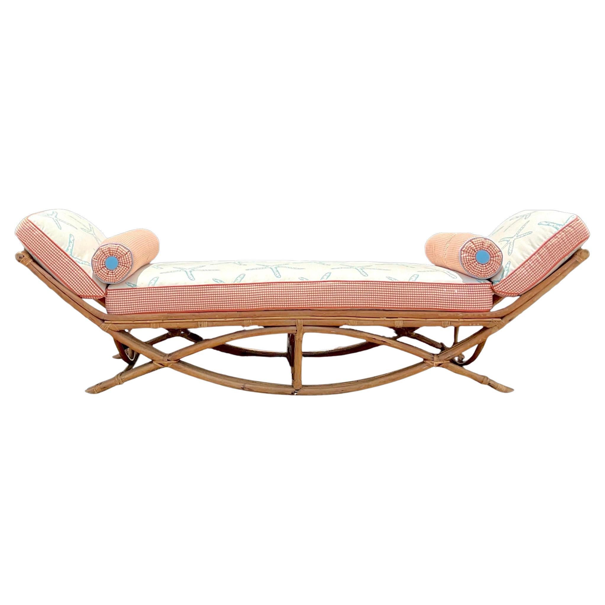 Late 20th Century Vintage Coastal Bent Bamboo Day Bed