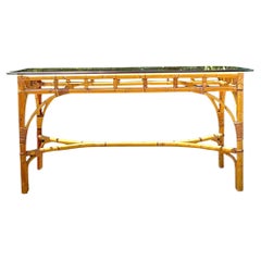 Ende des 20. Jahrhunderts Vintage Coastal Bent Bamboo Dining Table