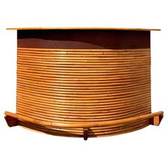 Late 20th Century Vintage Coastal Bent Rattan Dry Bar