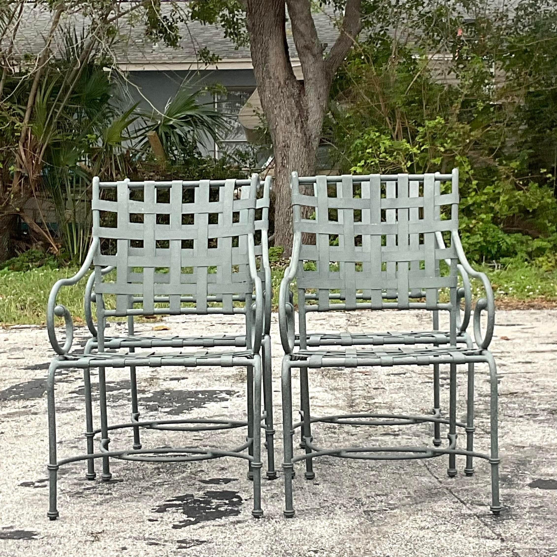 Brown Jordan Florentine Esszimmerstühle aus dem späten 20. Jahrhundert - Satz von vier Stühlen (Mexikanisch) im Angebot