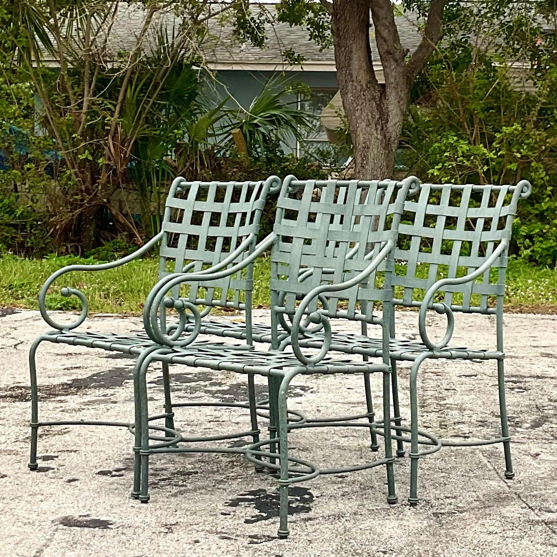 Late 20th Century Vintage Brown Jordan “Florentine” Dining Chairs - Set of Four For Sale 1