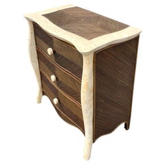 Late 20th Century Vintage Coastal Chevron Pencil Reed Chest of Drawers