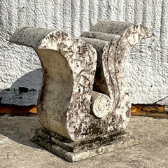 Late 20th Century Vintage Coastal Cut Coquina Stone Console Pedestal