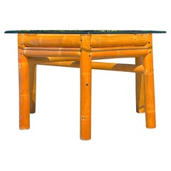 Late 20th Century Retro Coastal Elephant Bamboo Octagon Dining Table