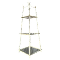 Étagère de table vintage en faux bois de côte de la fin du 20ème siècle