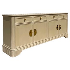 Late 20th Century Used Coastal Ficks Reed Lacquered Credenza