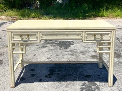 Late 20th Century Vintage Coastal Ficks Reed Writing Desk