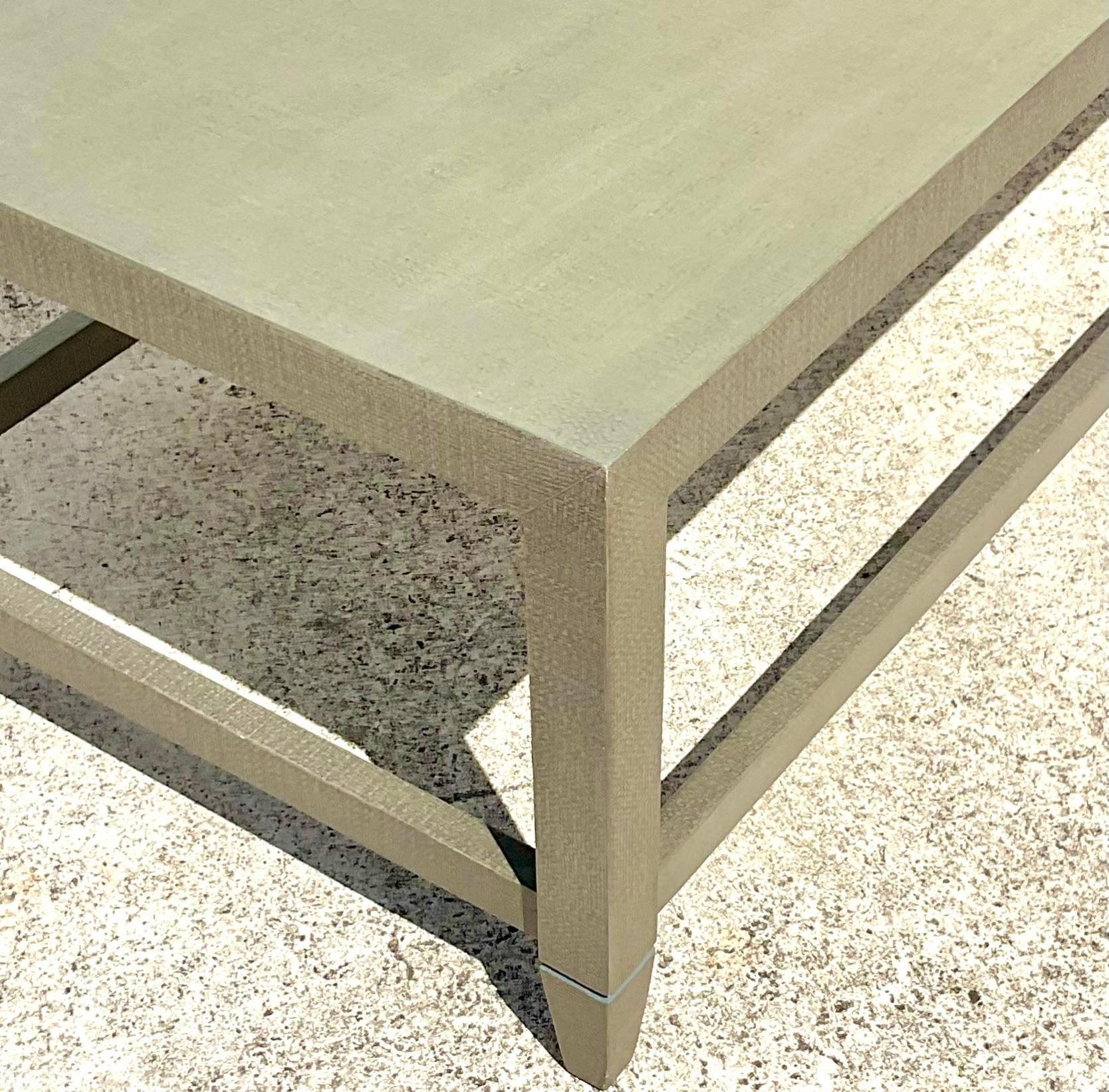 Américain Table basse vintage en toile d'herbe de la fin du 20e siècle en vente
