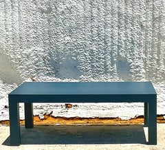 Late 20th Century Vintage Coastal Grasscloth Parsons Coffee Table