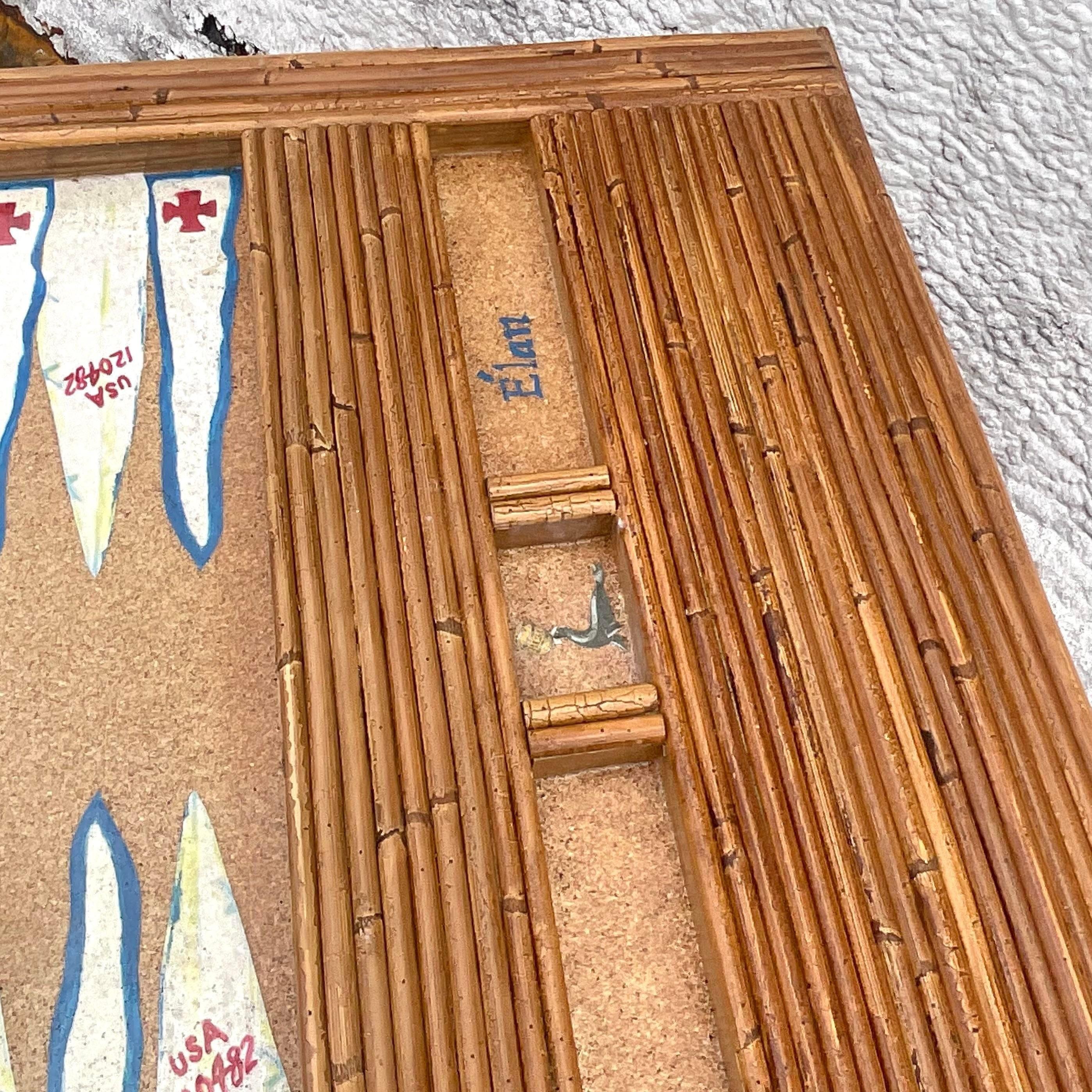 Upholstery Late 20th Century Vintage Coastal Hand Painted Game Table - Set of 3 For Sale