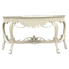 Late 20th Century Vintage Coastal Lacquered Faux Bois Console Table