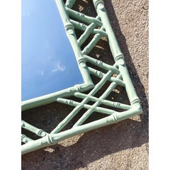 Late 20th Century Vintage Coastal Lacquered Metal Trellis Mirror