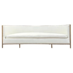 Spätes 20. Jahrhundert Vintage Coastal McGuire Demilune Bent Rattan Sofa