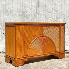 Late 20th Century Vintage Coastal Pencil Reed Sideboard