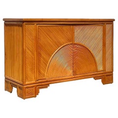 Late 20th Century Vintage Coastal Pencil Reed Sideboard