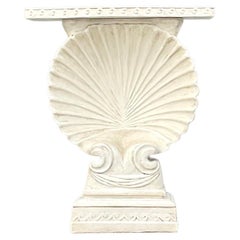 Late 20th Century Vintage Coastal Plaster Clamshell Console Table