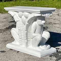Late 20th Century Vintage Coastal Plaster Monkeys Console Table