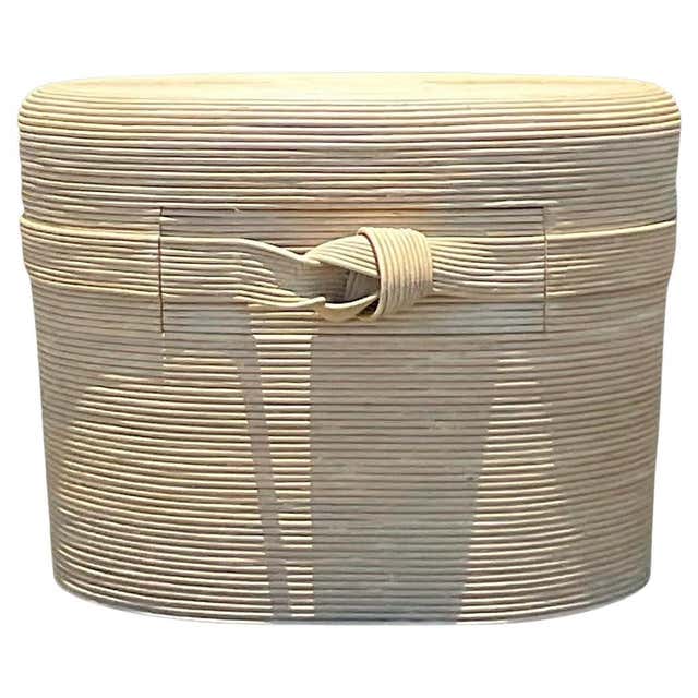 Mid 20th Century Coastal Boho Pencil Reed Rattan Refinished Side Tables ...