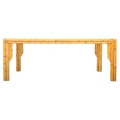 Late 20th Century Vintage Coastal Stacked Bamboo Dining Table