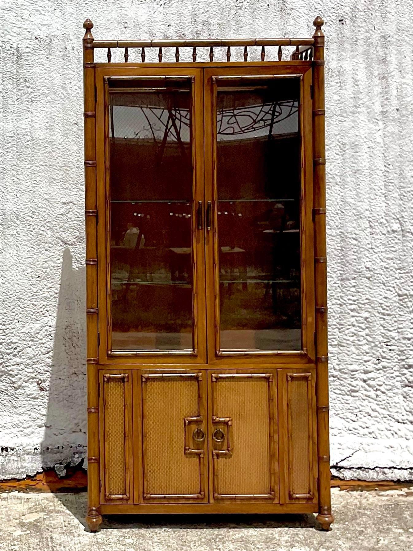 bamboo curio cabinet