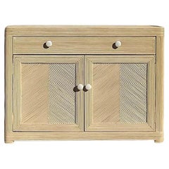 Late 20th Century Used Coastal Washed Pencil Reed Sideboard