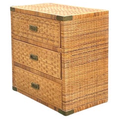 Late 20th Century Retro Coastal Wrapped Rattan Chest of Drawers