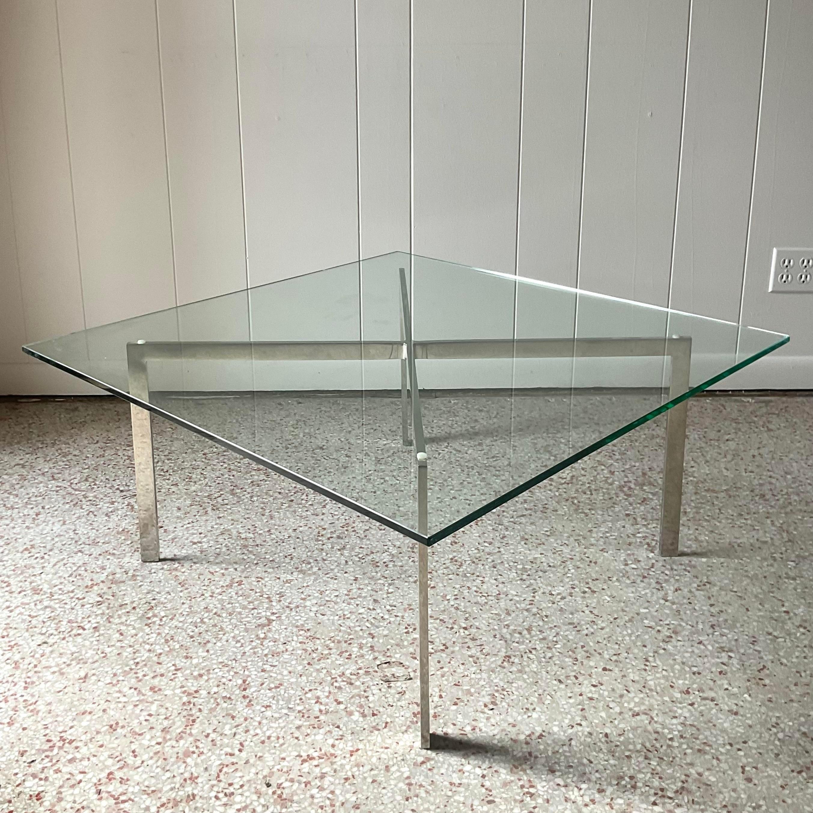 American Late 20th Century Vintage Contemporary Tagged Milo Baughman Coffee Table For Sale