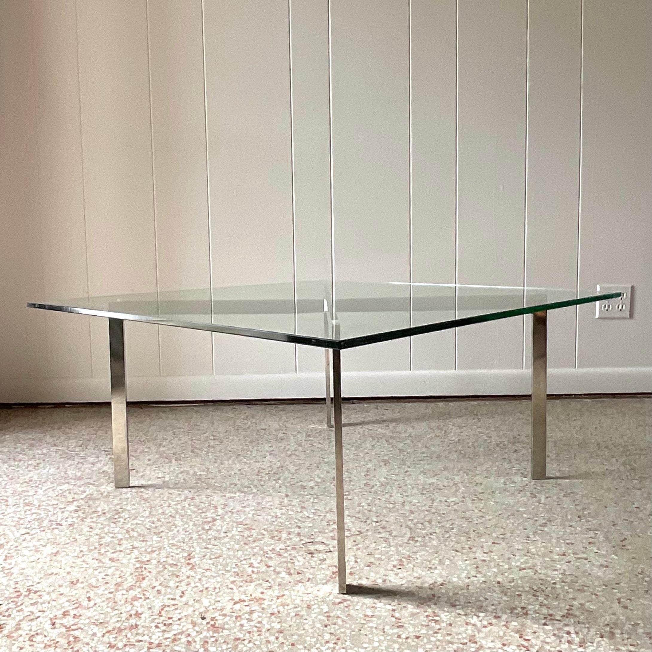 Late 20th Century Vintage Contemporary Tagged Milo Baughman Coffee Table For Sale 1