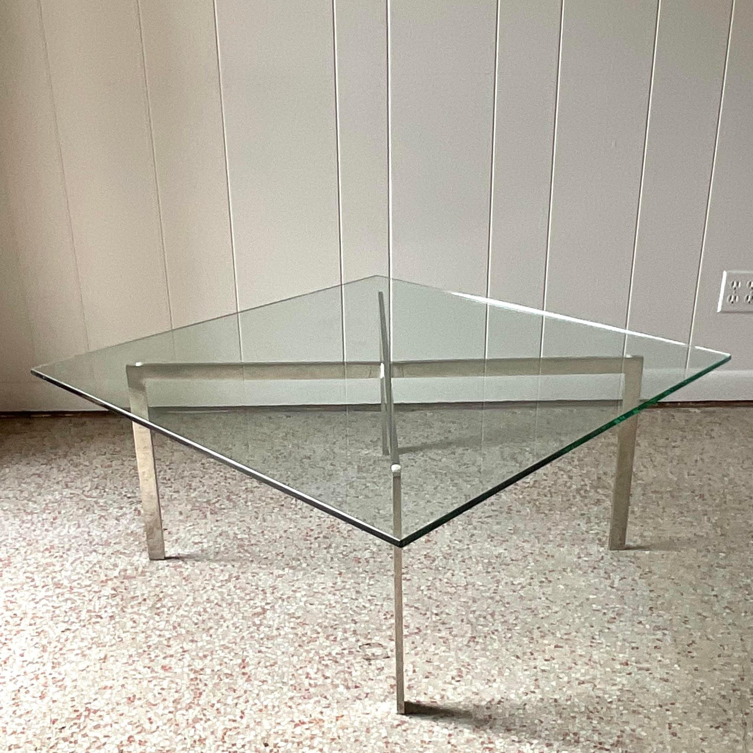 Late 20th Century Vintage Contemporary Tagged Milo Baughman Coffee Table For Sale 2