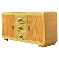 Late 20th Century Vintage Costal Pencil Reed Waterfall Credenza