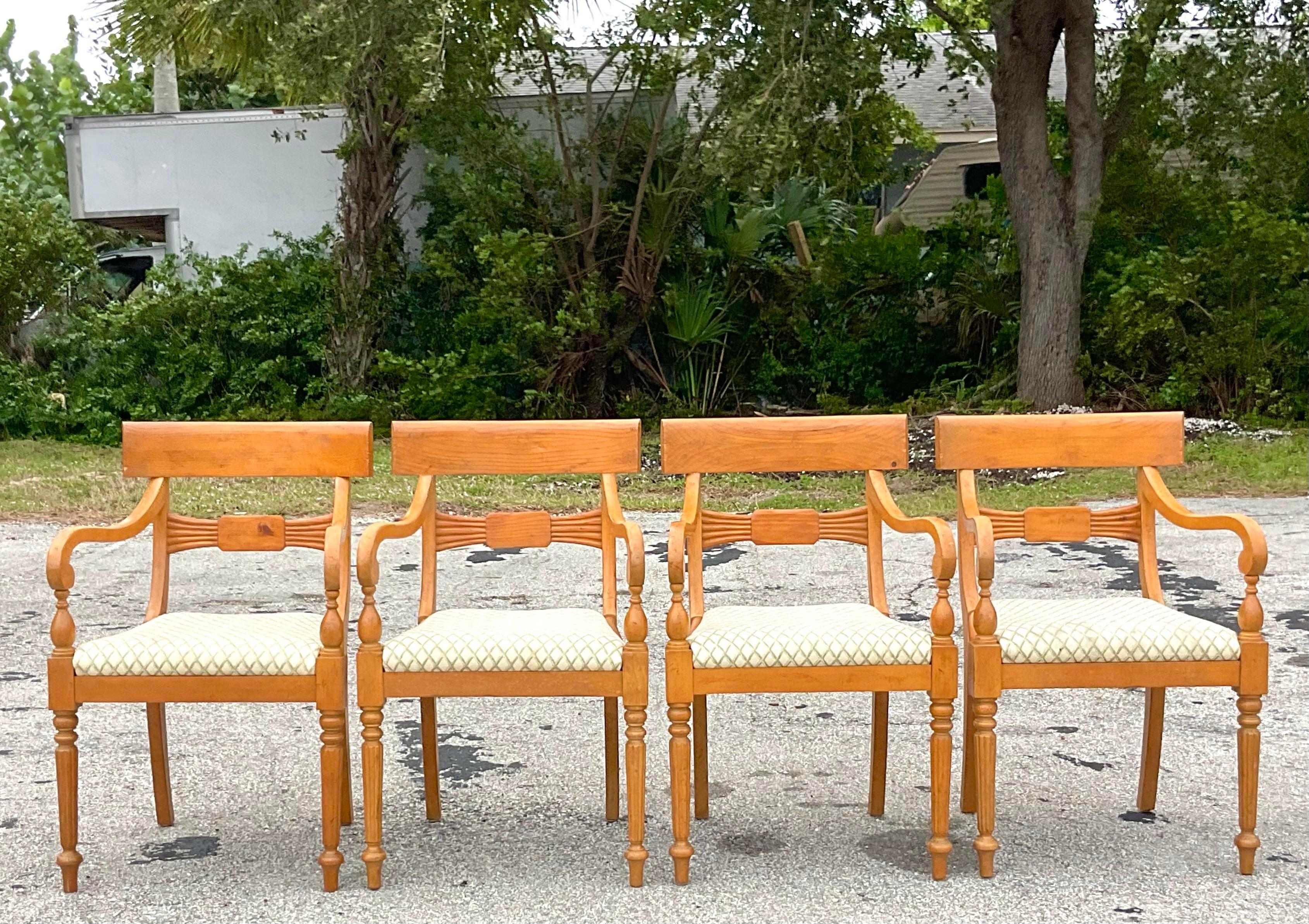 Late 20th Century Vintage Dining Chairs - Set of 4 In Good Condition For Sale In west palm beach, FL