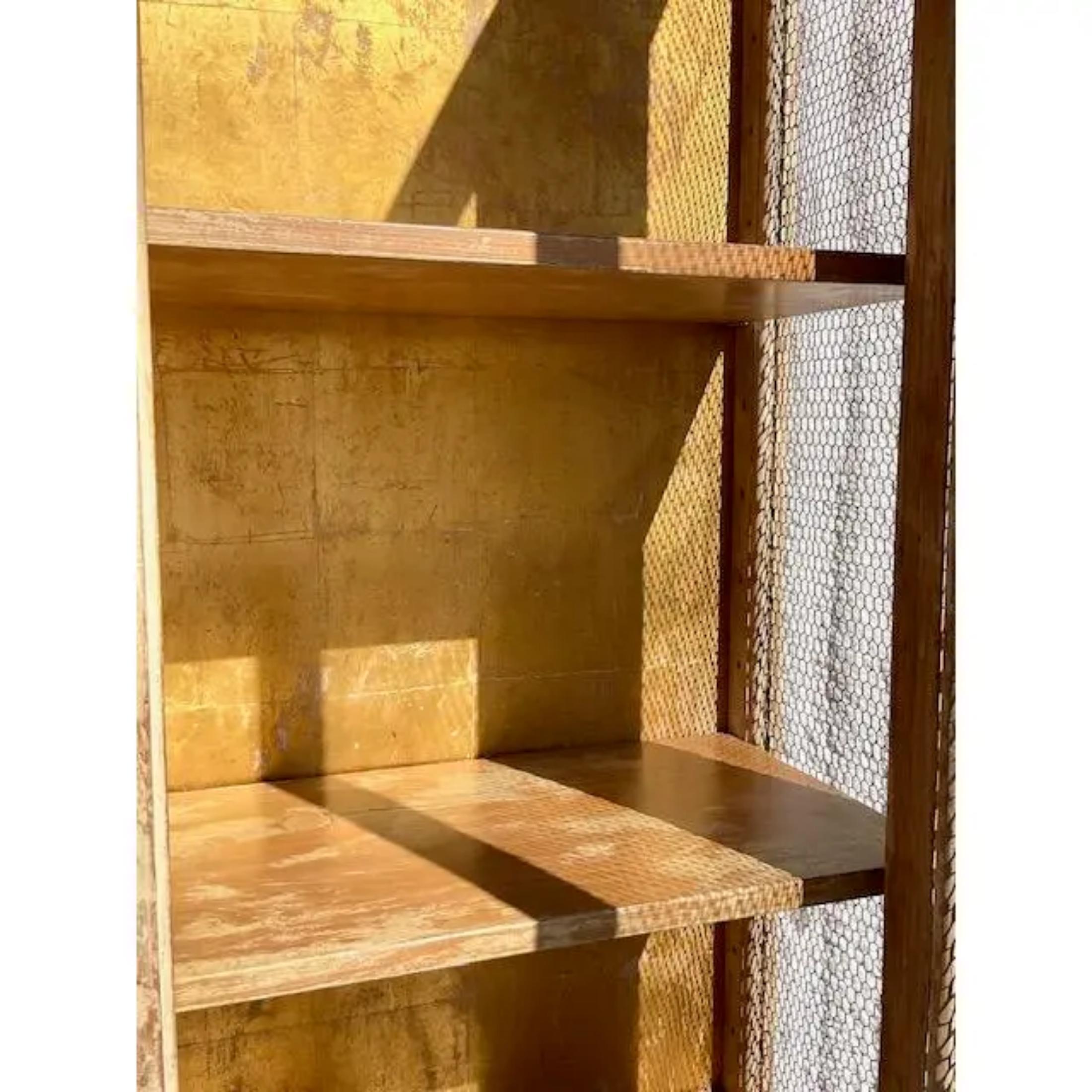 Late 20th Century Vintage Hand Carved Patinated Gold Leaf Etagere For Sale 5