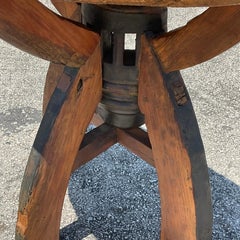 Late 20th Century Vintage Industrial Demilune Console Table