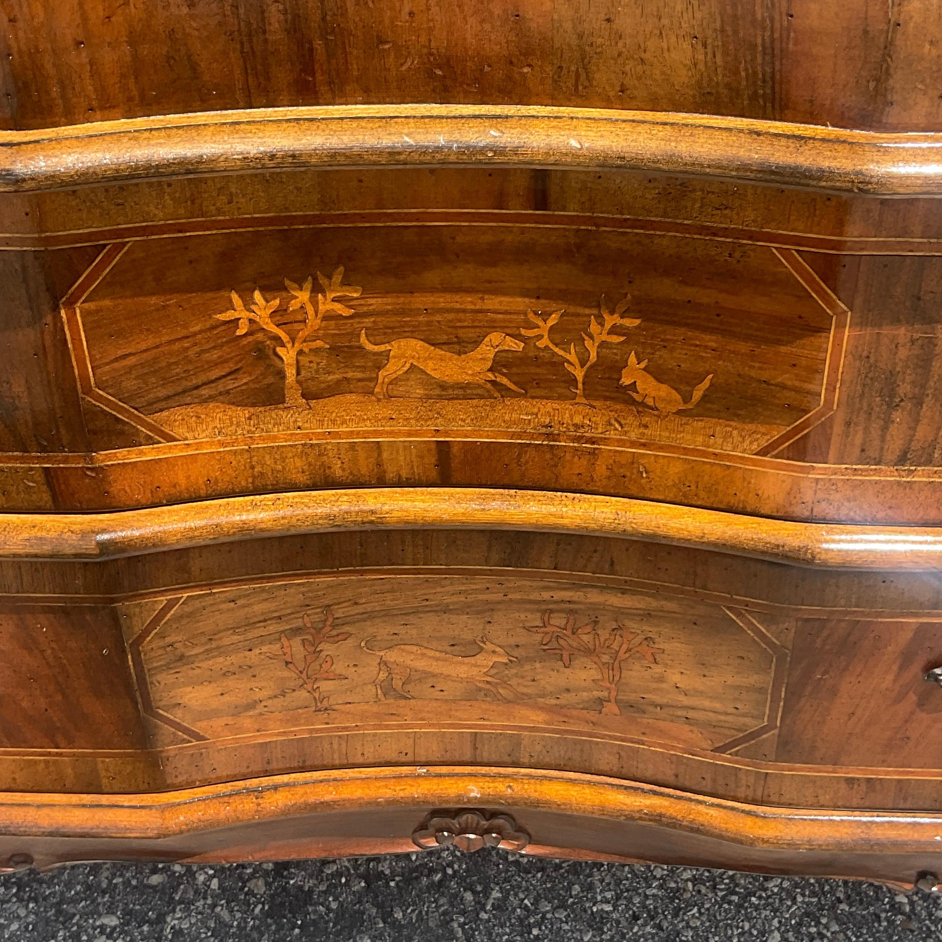 Late 20th Century Vintage Italian Inlaid Animal Marquetry Writing Desk For Sale 6
