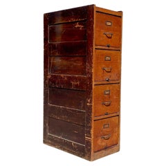 Late 20th Century Vintage Oak Office File Cabinet