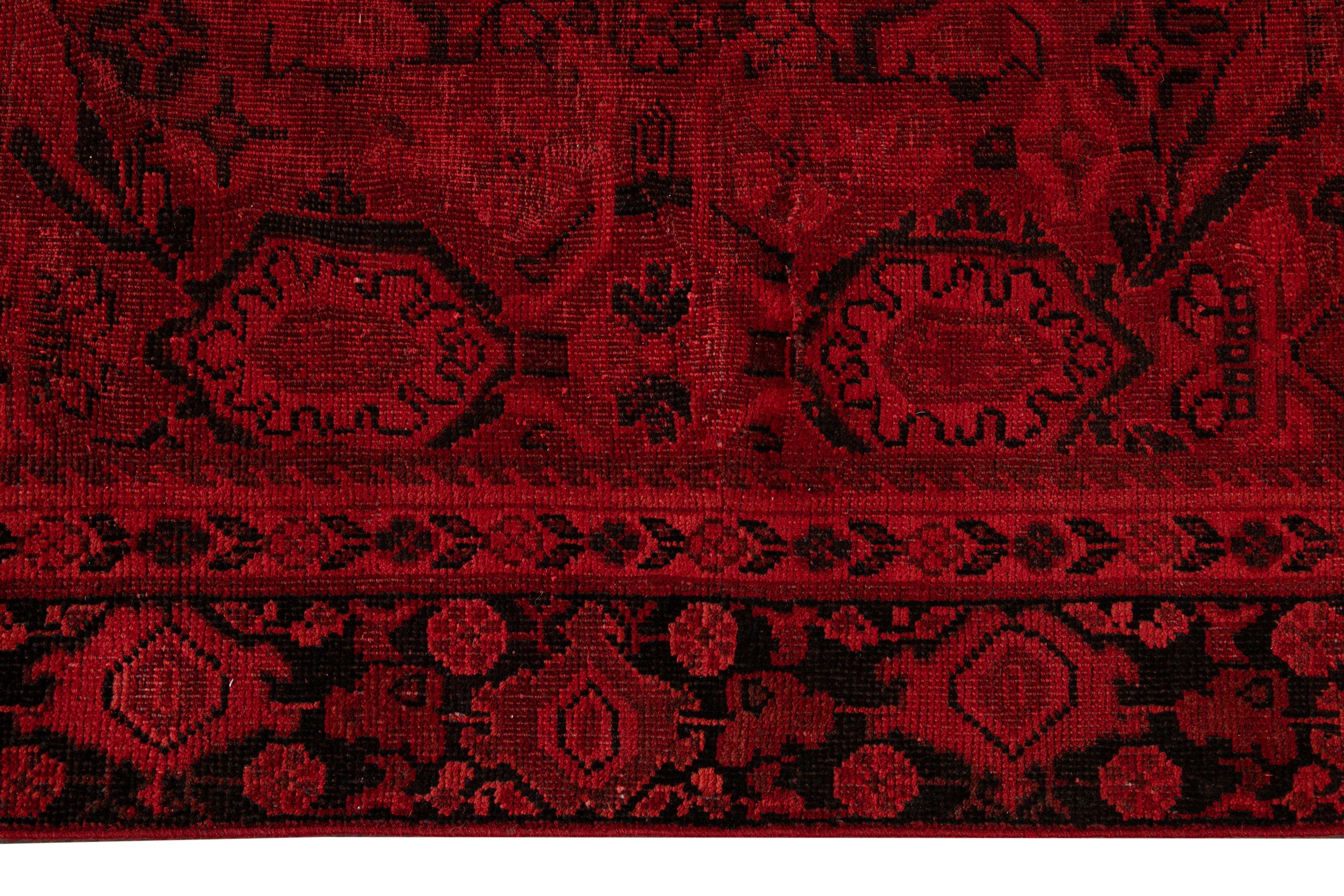 Spätes 20. Jahrhundert Vintage Overdyed Wollteppich im Angebot 1