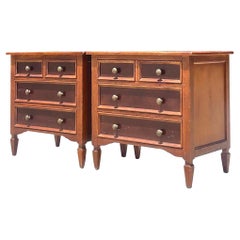 Late 20th Century Vintage Regency Baker Milling Road Nightstands - a Pair