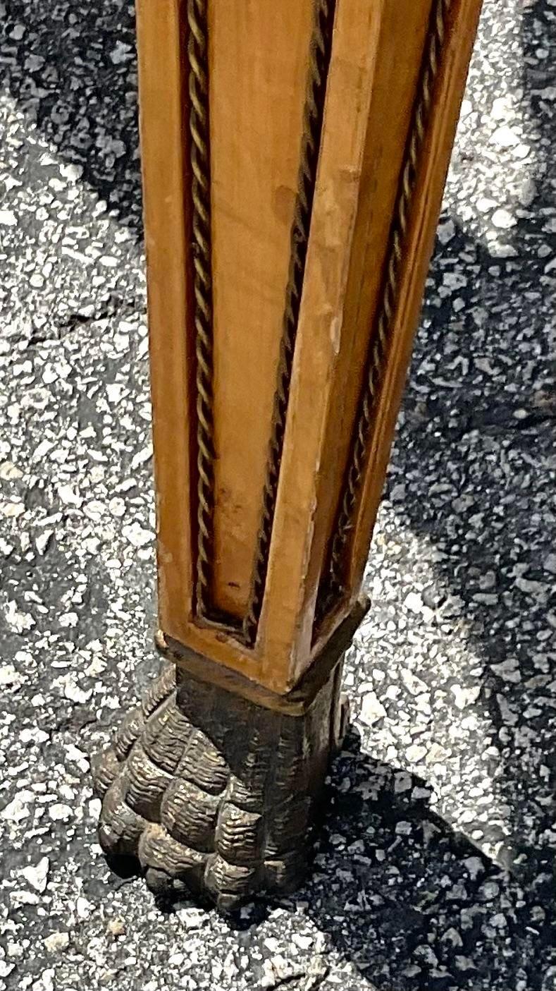 Late 20th Century Vintage Regency Burl and Ormolu Demilune Console Table In Good Condition For Sale In west palm beach, FL