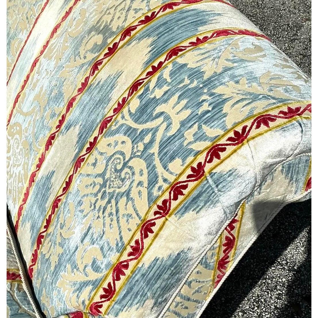 Late 20th Century Vintage Regency Custom Devore Stripe Loveseat In Good Condition For Sale In West Palm Beach, FL