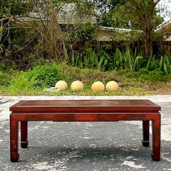 Late 20th Century Vintage Regency Hand Painted Lacquered Coffee Table