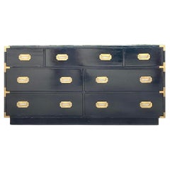 Late 20th Century Vintage Regency Lacquered Campaigner Dresser