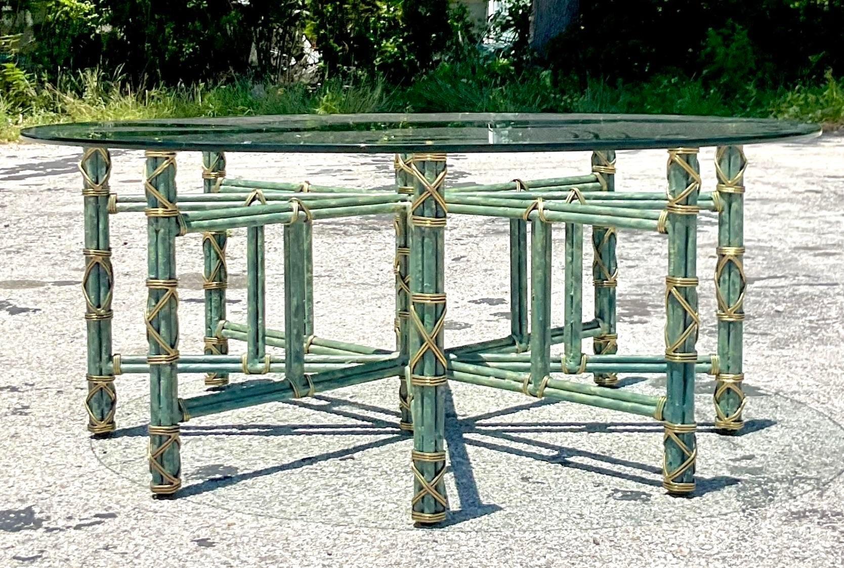 Late 20th Century Vintage Regency Maitland Smith Patinated Coffee Table For Sale 1