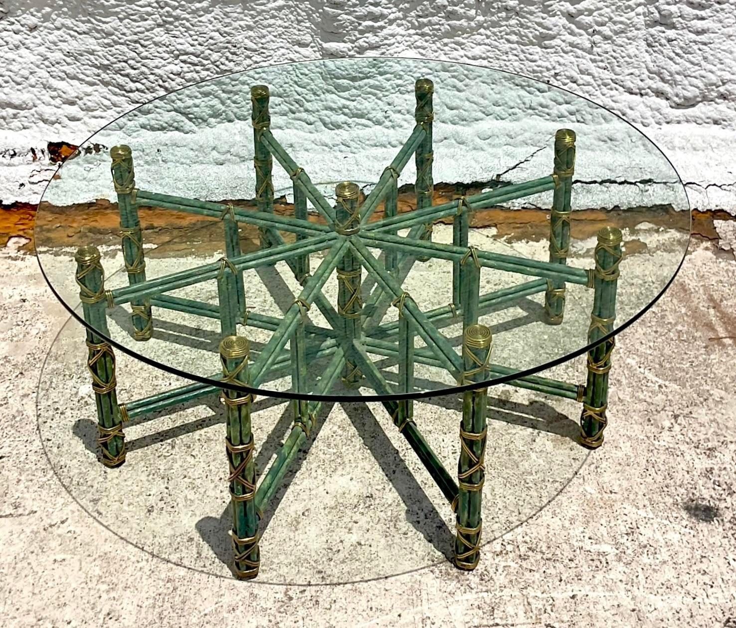 Late 20th Century Vintage Regency Maitland Smith Patinated Coffee Table For Sale 4