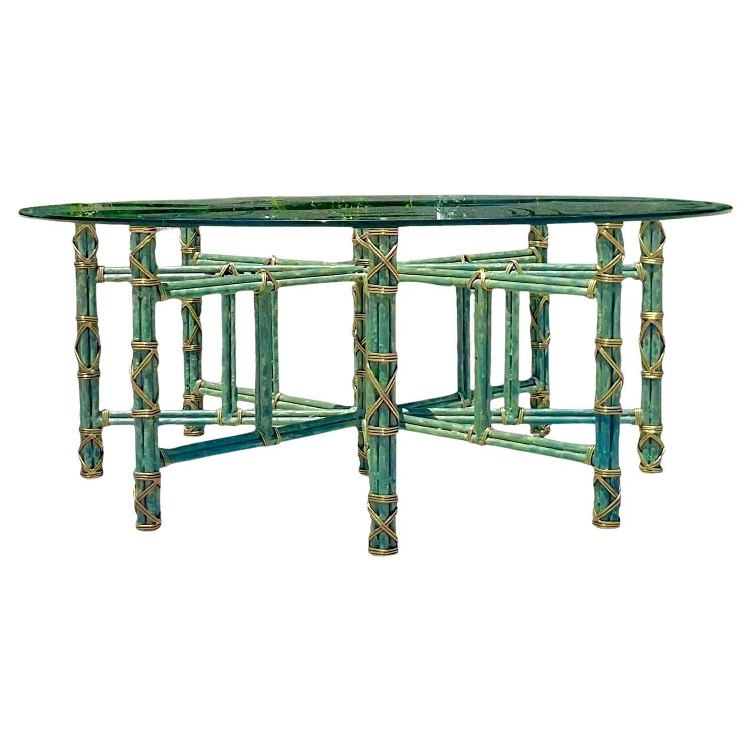 Late 20th Century Vintage Regency Maitland Smith Patinated Coffee Table For Sale