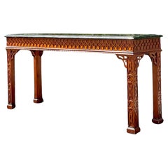 Fin du 20e siècle Vintage Regency Maitland Smith Table console en pierre tessellée