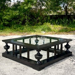 Late 20th Century Vintage Regency Pediment Coffee Table After John Roselli