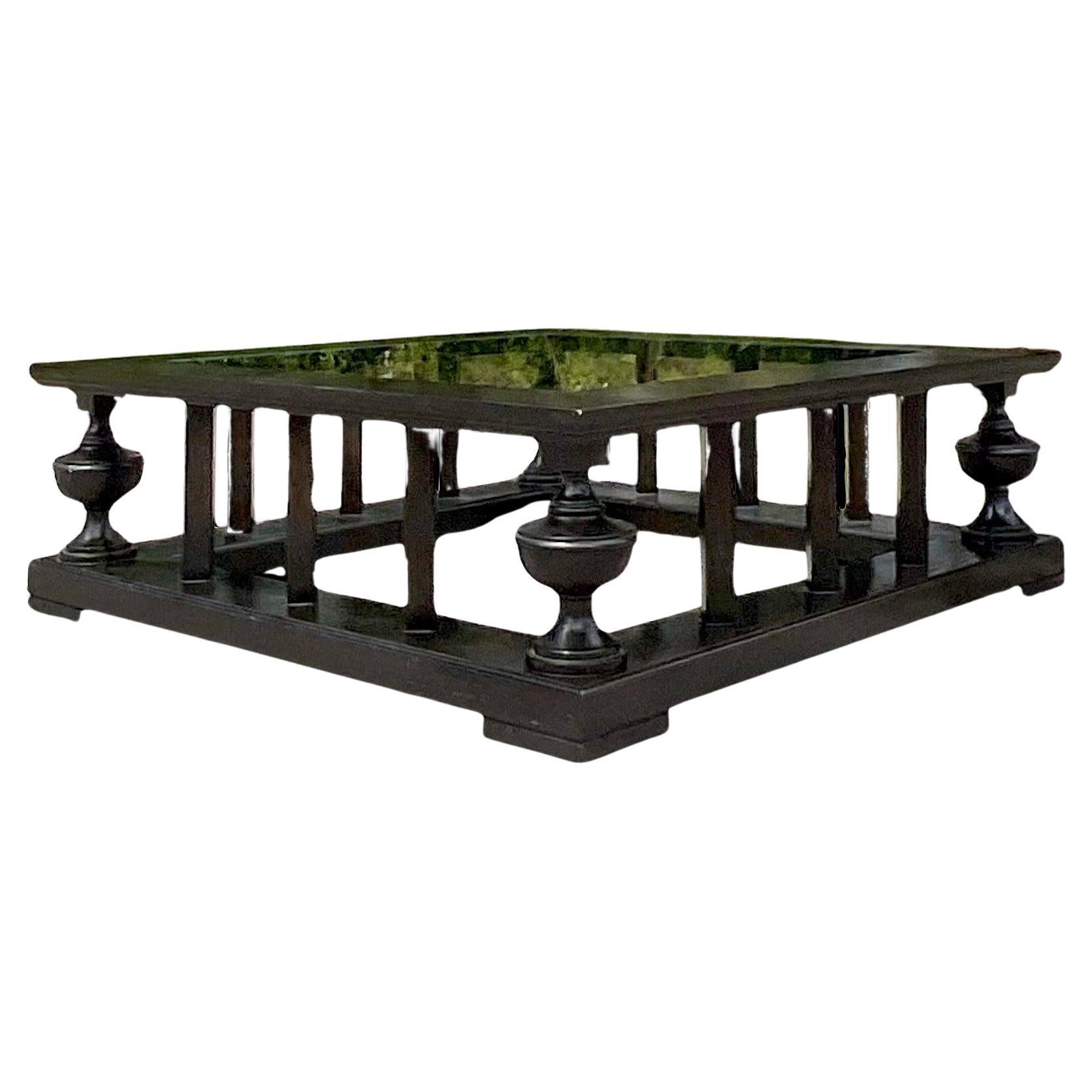 Late 20th Century Vintage Regency Pediment Coffee Table After John Roselli For Sale