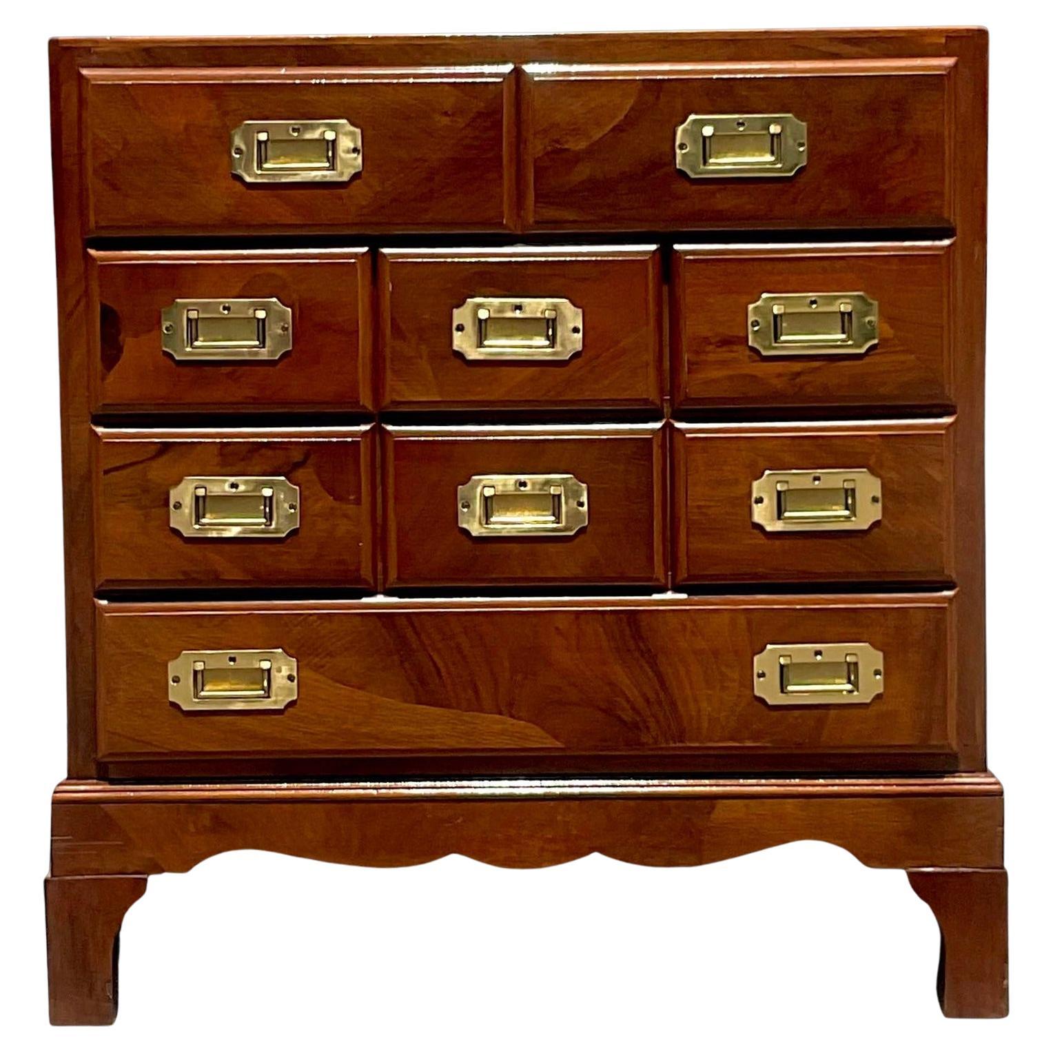 Late 20th Century Vintage Regency Petite Patchwork Chest of Drawers For Sale